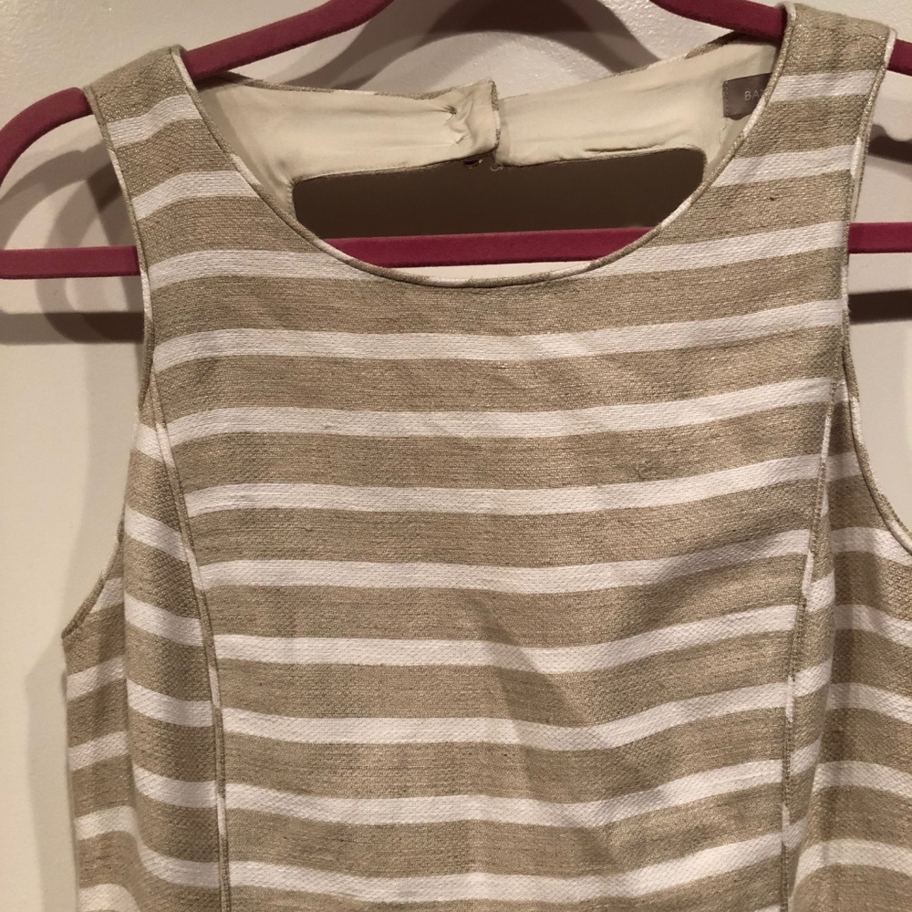 Banana republic sz 2 cream and white striped dress